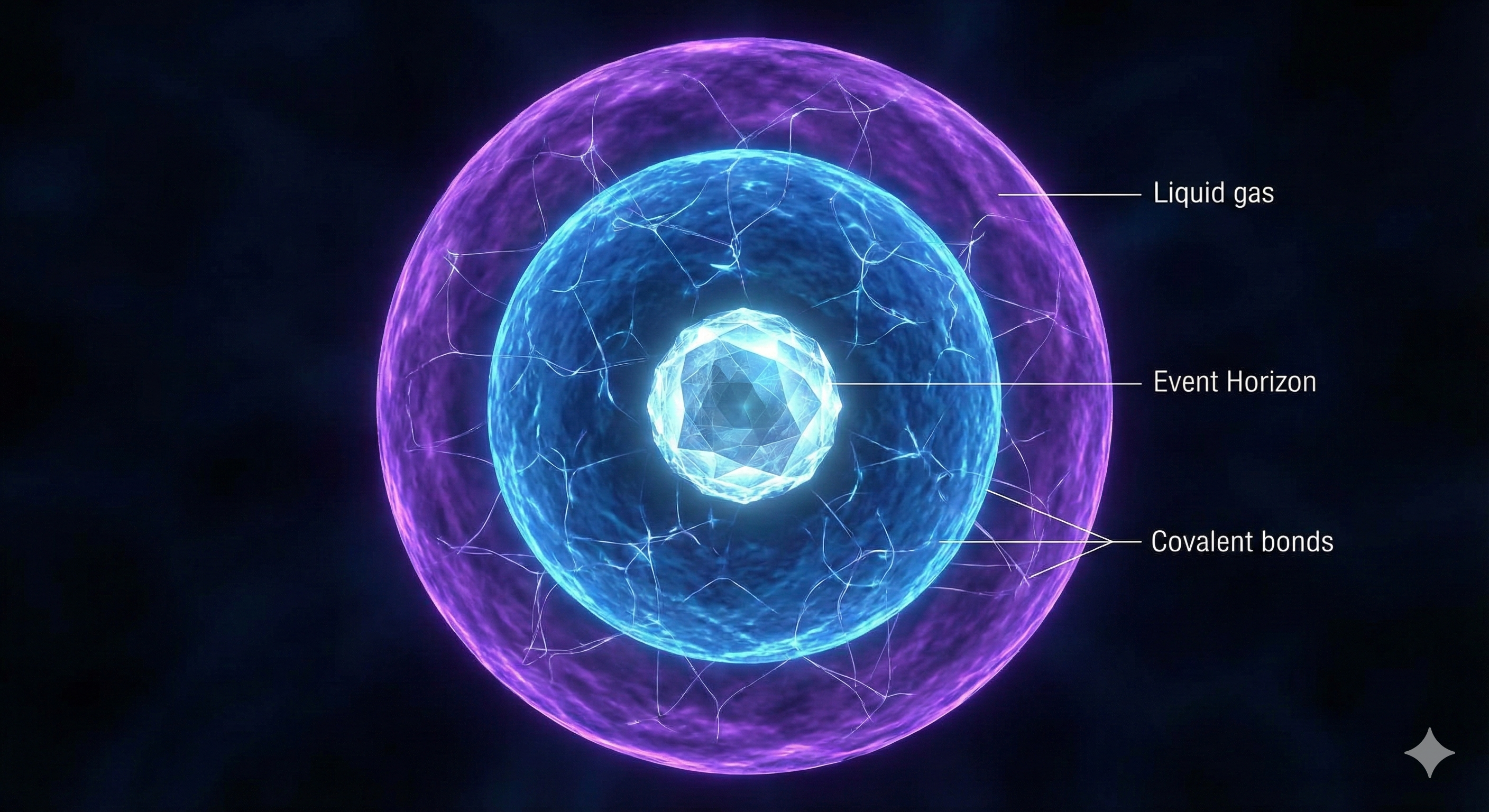 Cognitive Structure showing Event Horizon Core, Liquid Mantle, and Gaseous Atmosphere